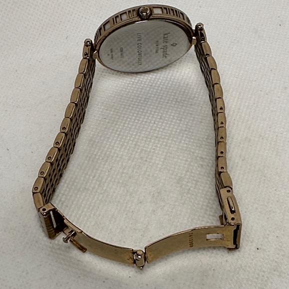 Kate Spade New York Varick Bracelet 36mm Watch Gold Bracelet Striped Face 2.75” - Picture 8 of 12
